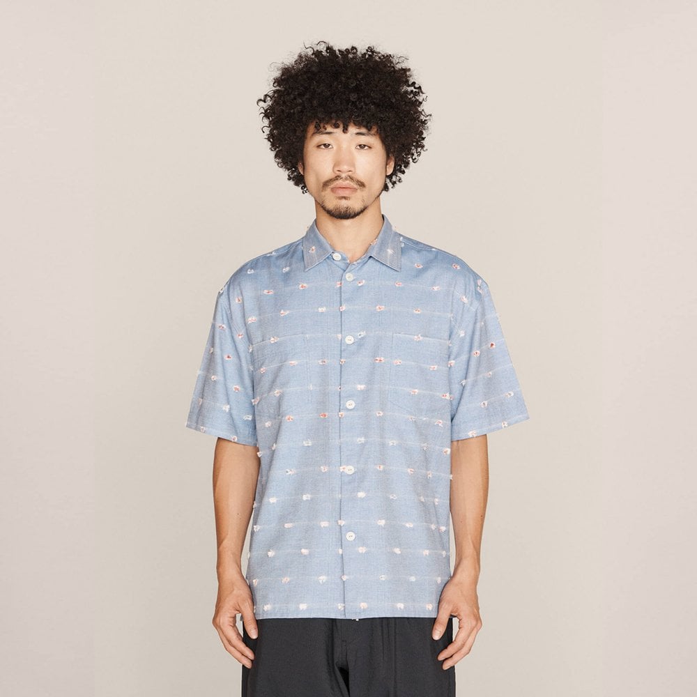 - Cotton Tuft Chambray Shirt - Blue
