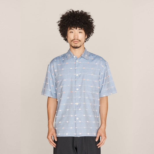 - Cotton Tuft Chambray Shirt - Blue