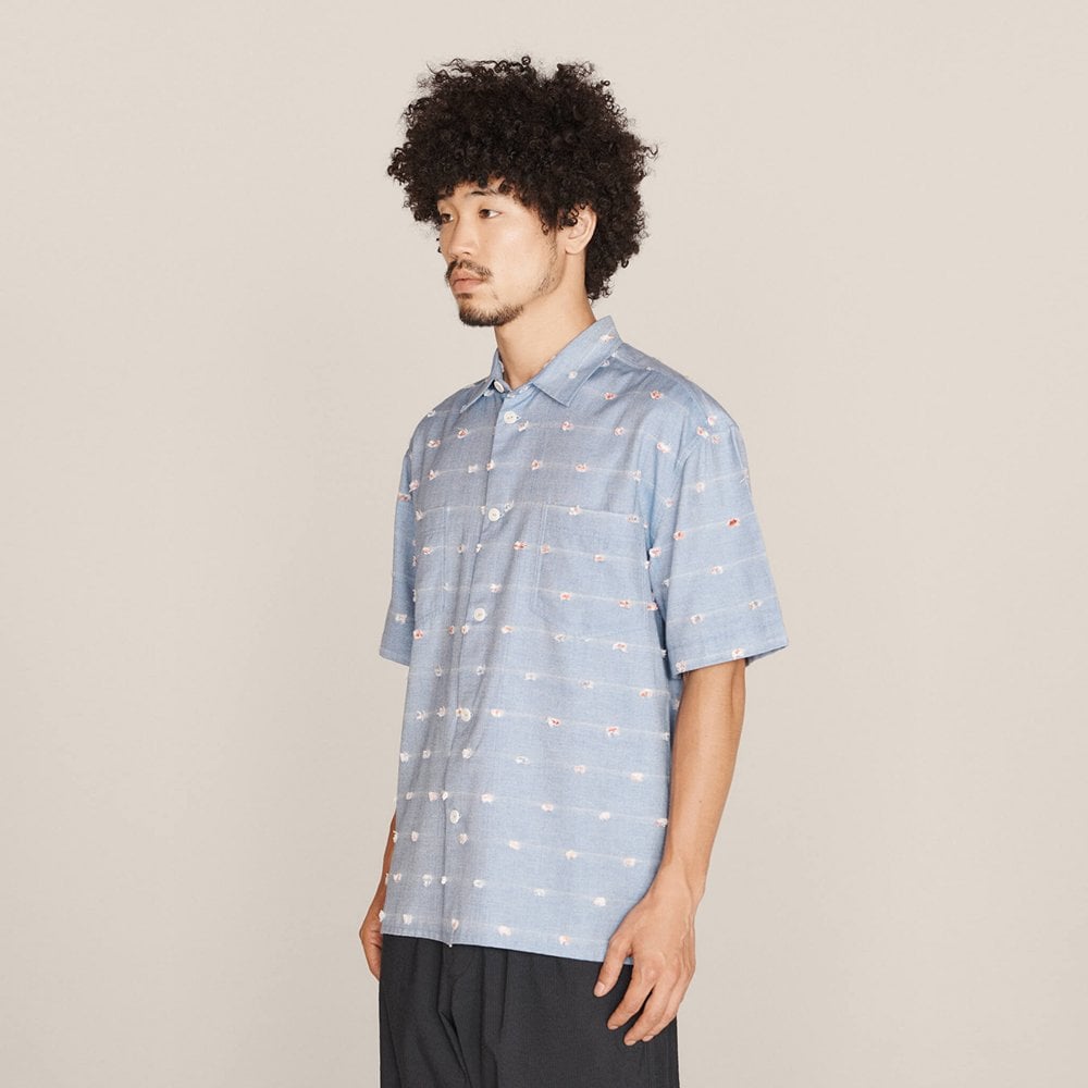 - Cotton Tuft Chambray Shirt - Blue