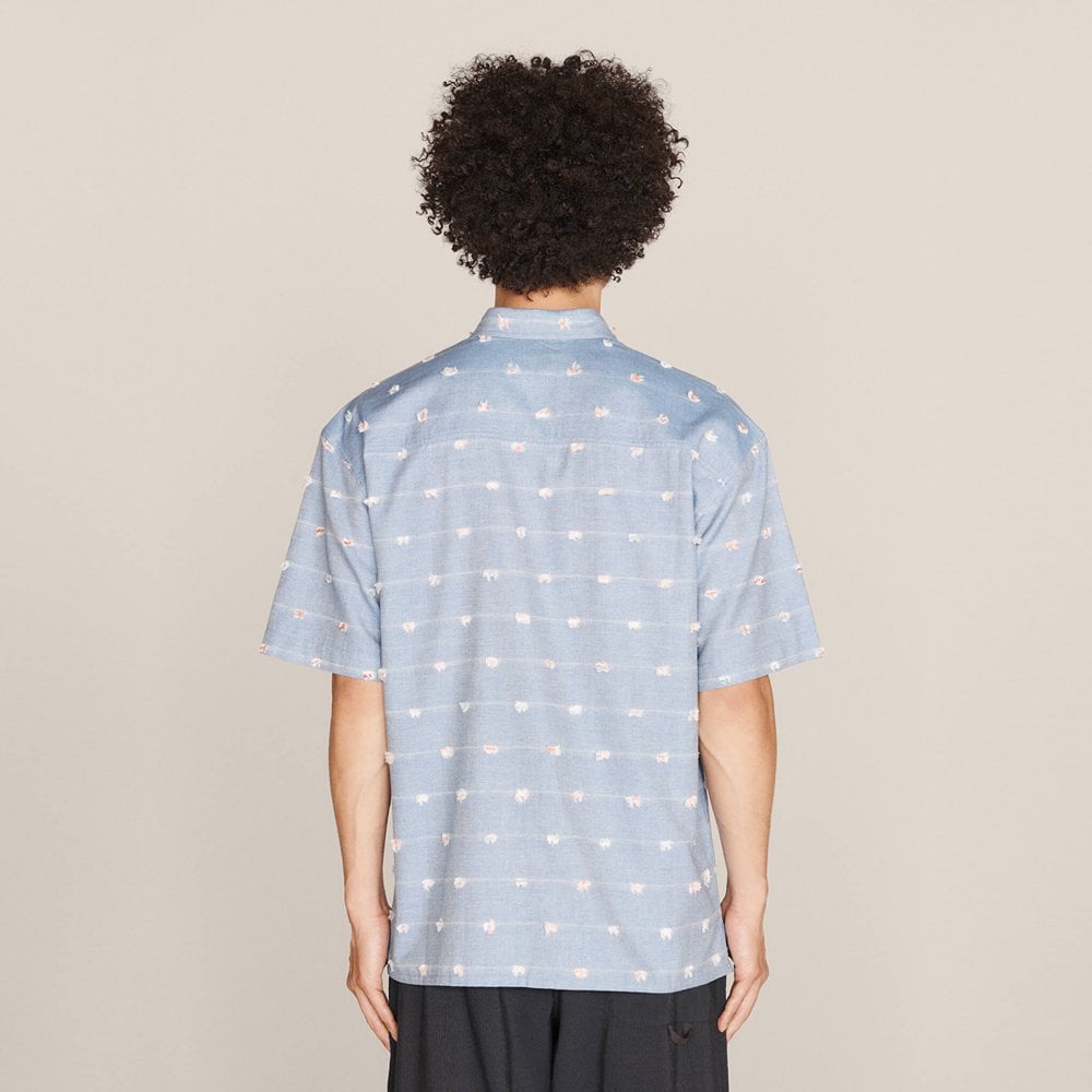 - Cotton Tuft Chambray Shirt - Blue