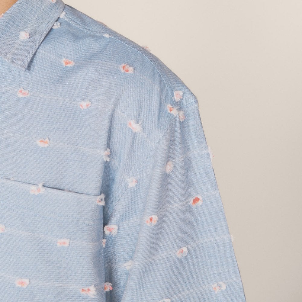 - Cotton Tuft Chambray Shirt - Blue