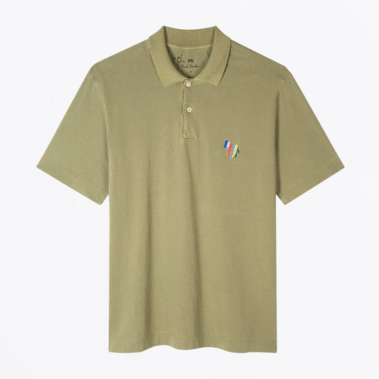 - 'Stripe Zebra' Embroidery Polo Shirt - Green