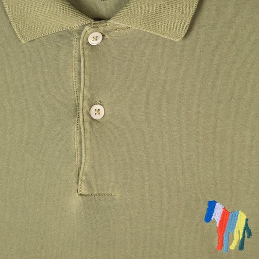 - 'Stripe Zebra' Embroidery Polo Shirt - Green