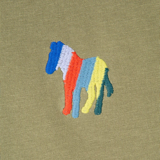 - 'Stripe Zebra' Embroidery Polo Shirt - Green