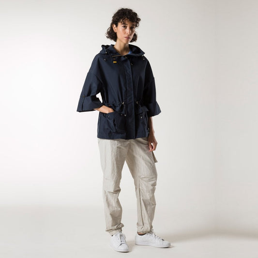 Hailee - Hooded Mid-Length Parka - Navy