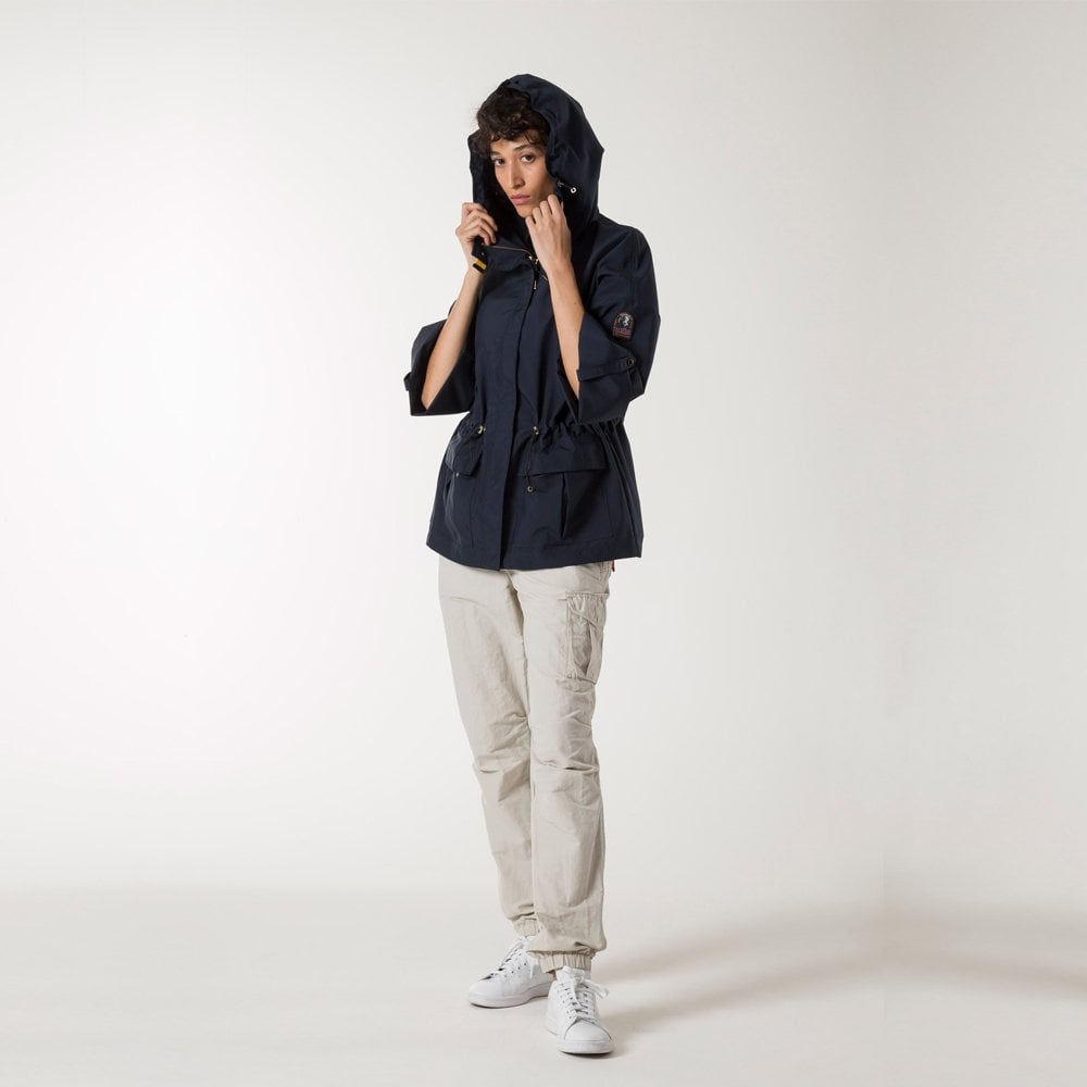 Hailee - Hooded Mid-Length Parka - Navy