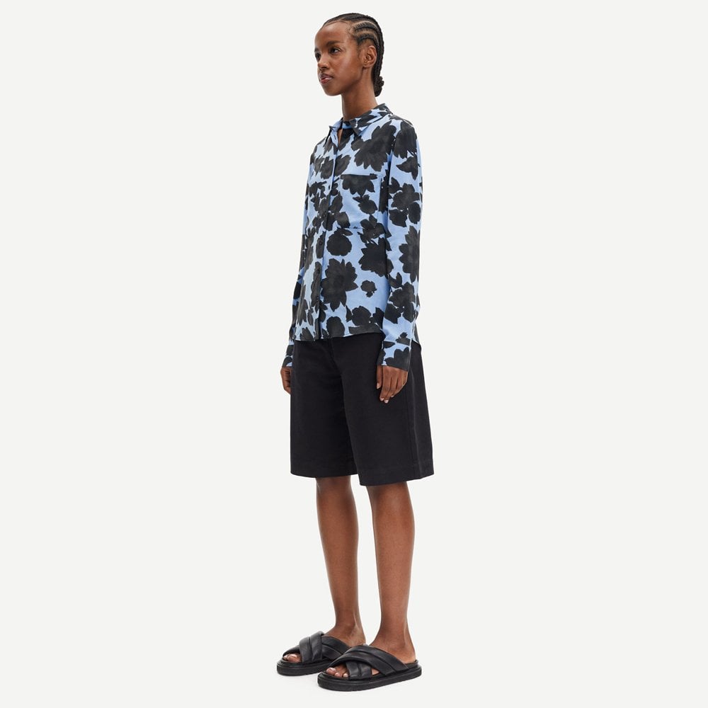 - Abstract Floral Shirt - Blue/Black