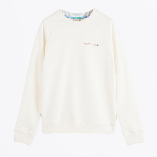 - Crew Neck Logo Sweatshirt - Cream