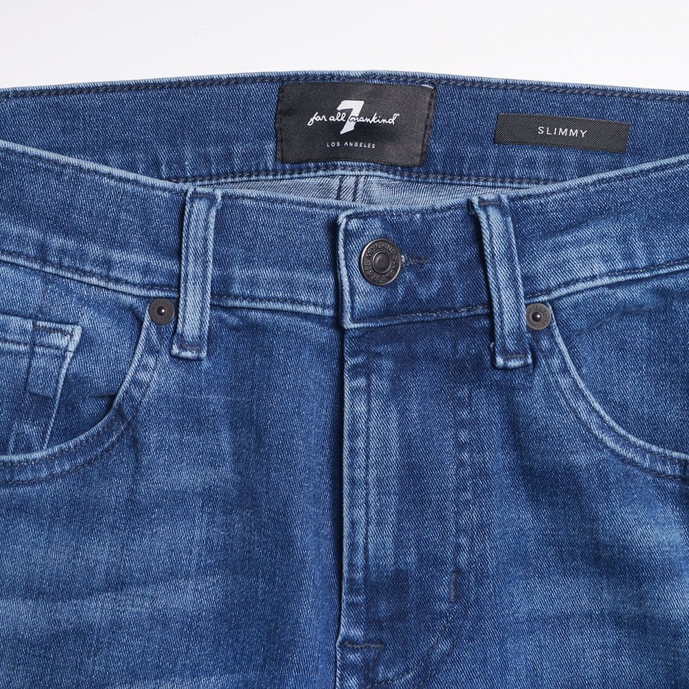 - Slimmy Stretch Jeans - Mid Blue