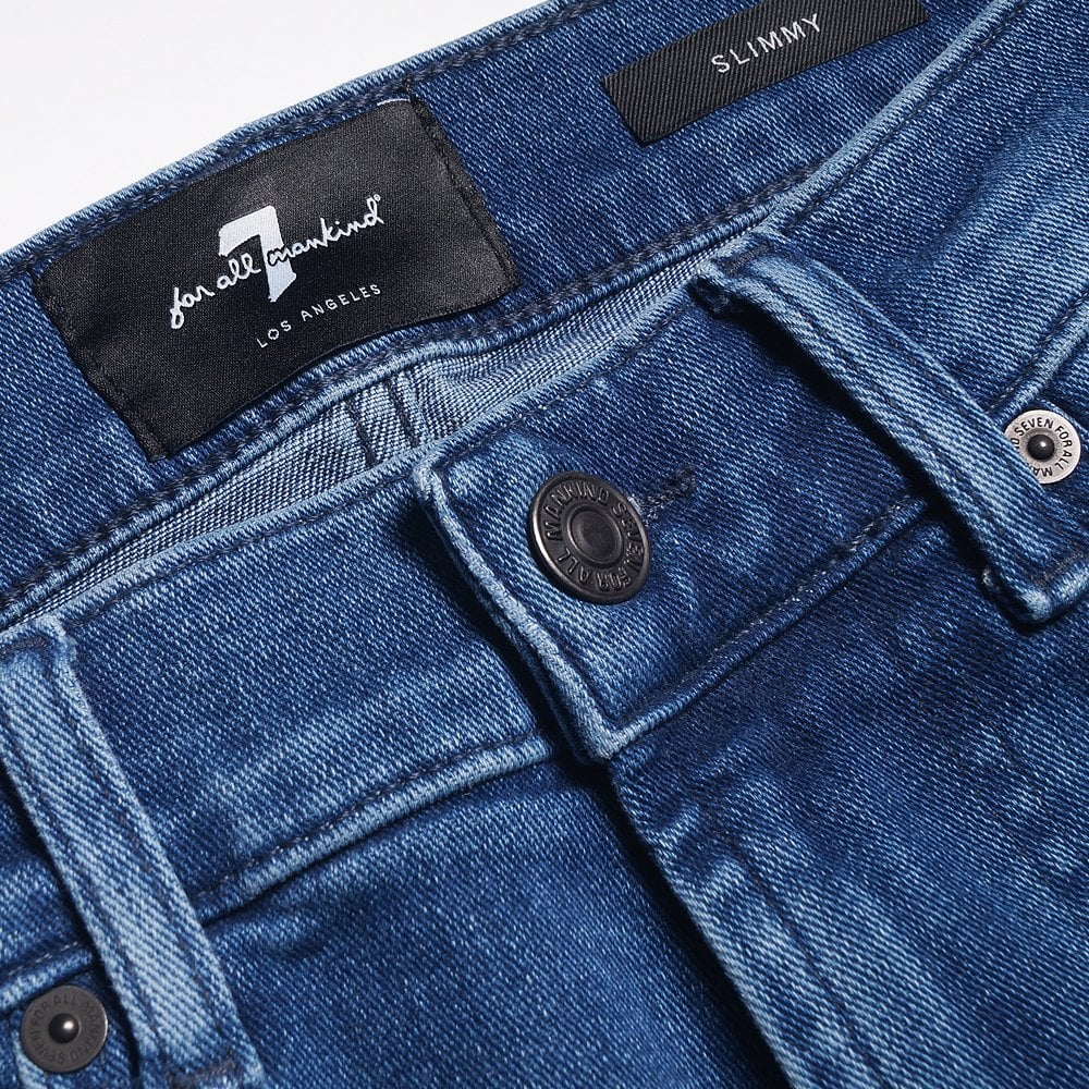 - Slimmy Stretch Jeans - Mid Blue