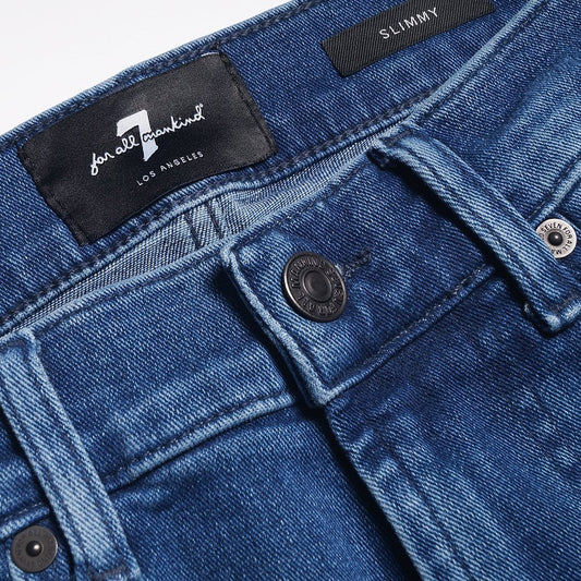 - Slimmy Stretch Jeans - Mid Blue