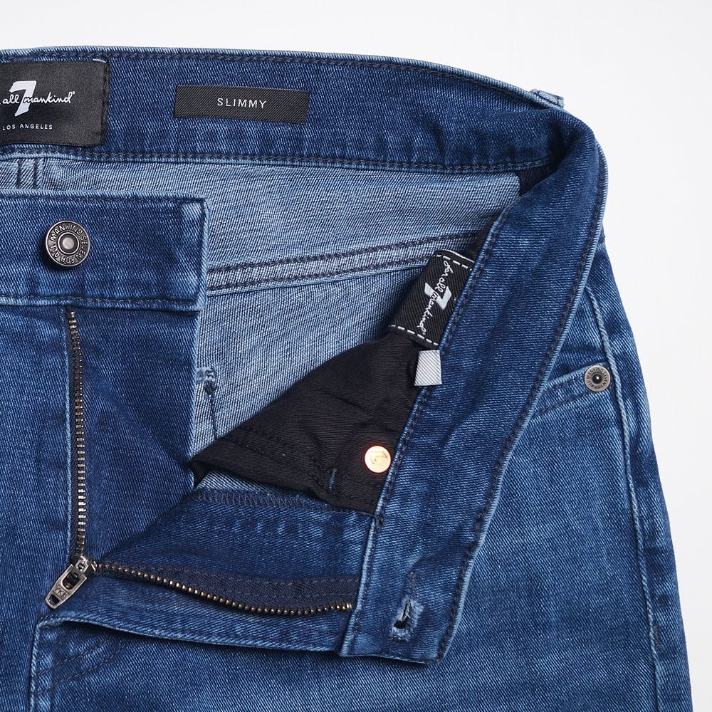 - Slimmy Stretch Jeans - Mid Blue