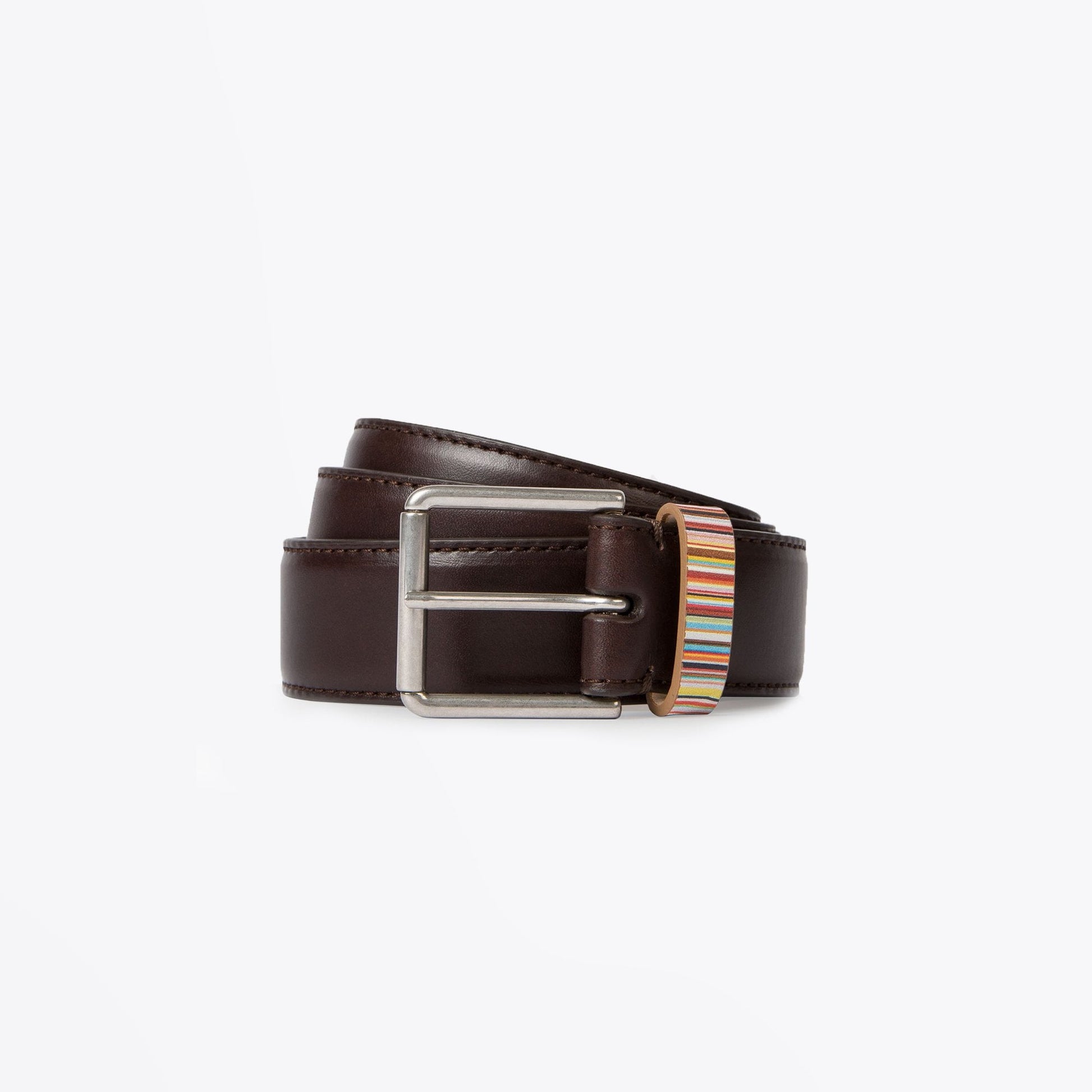 Paul Leather 'Signature Stripe' Belt - Brown