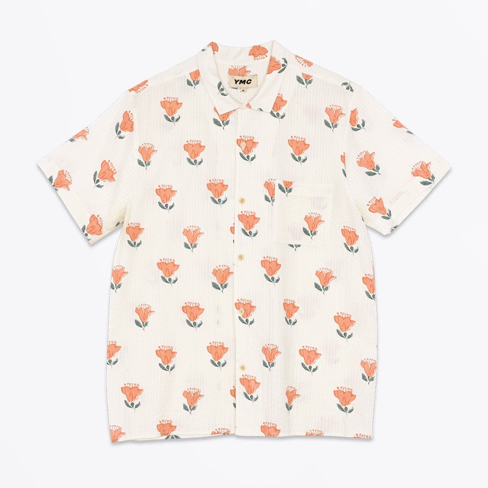 YMC Floral Seersucker Shirt - Off-White