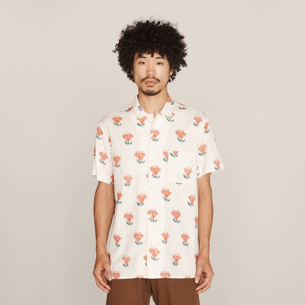 Floral Seersucker Shirt - Off-White