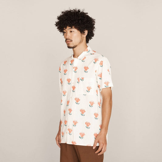 Floral Seersucker Shirt - Off-White