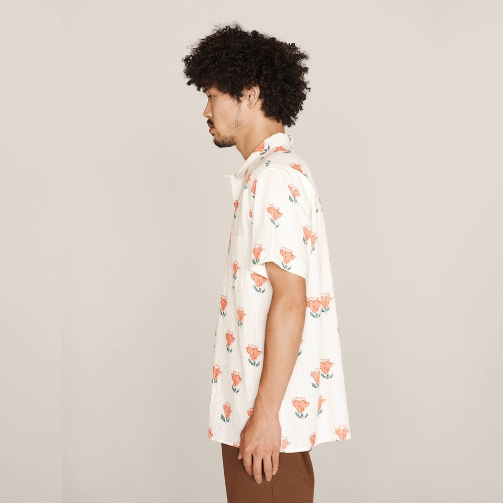 Floral Seersucker Shirt - Off-White