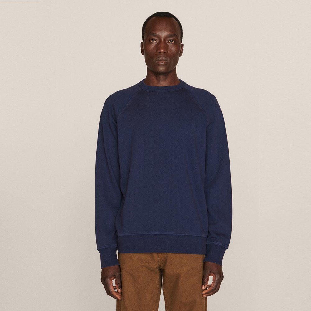 - Cotton Loopback Sweatshirt - Navy