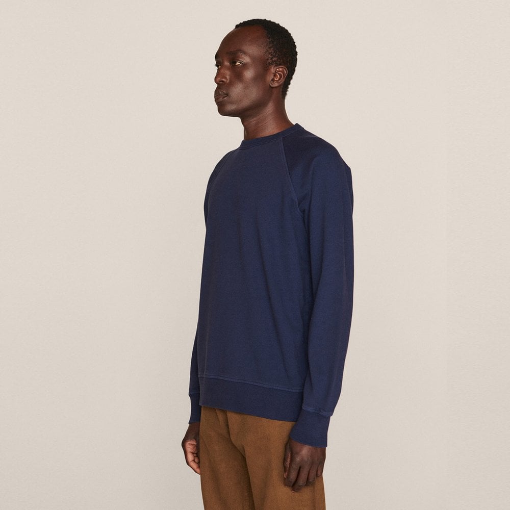 - Cotton Loopback Sweatshirt - Navy