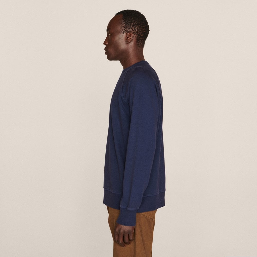 - Cotton Loopback Sweatshirt - Navy