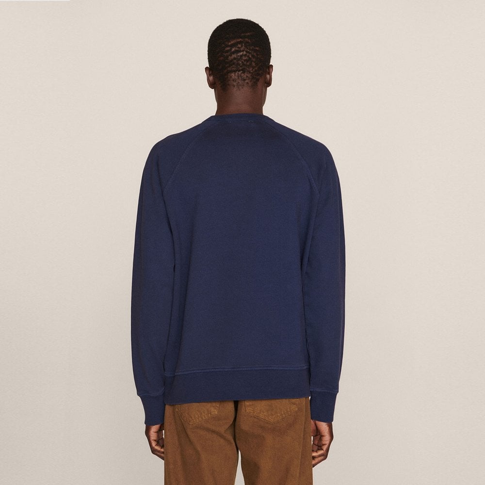 - Cotton Loopback Sweatshirt - Navy