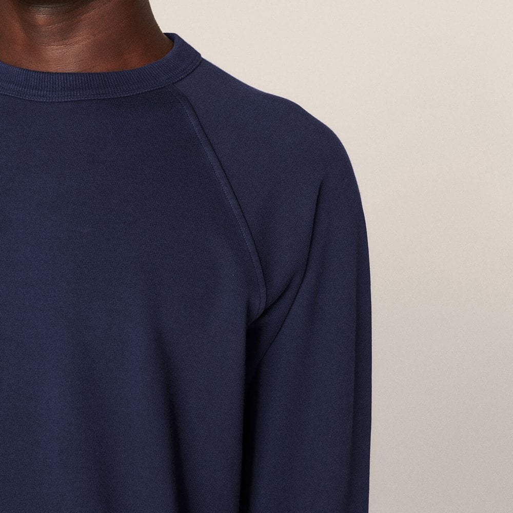 - Cotton Loopback Sweatshirt - Navy