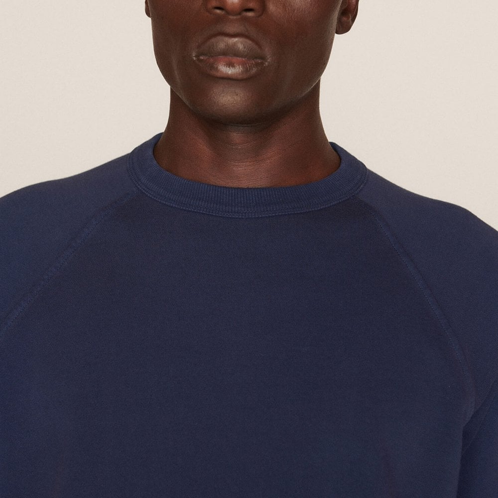 - Cotton Loopback Sweatshirt - Navy
