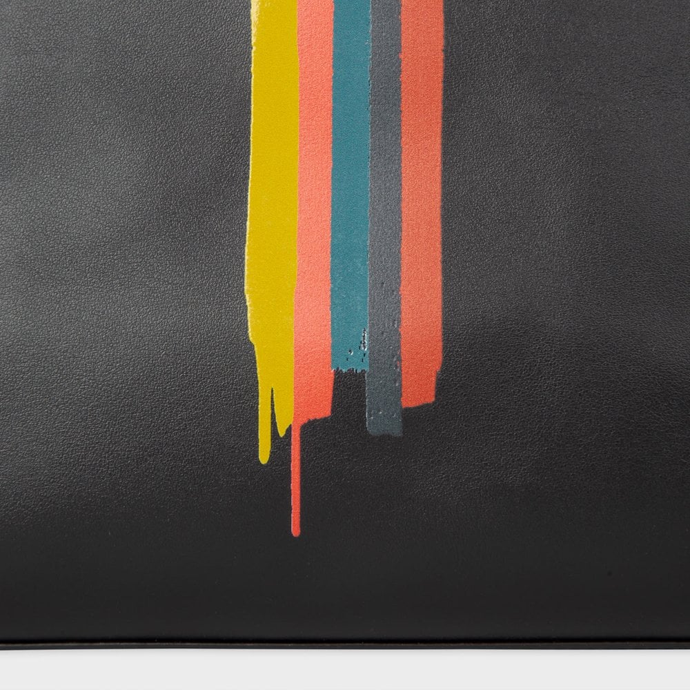 Paul Leather 'Painted Stripe' Tote Bag - Black