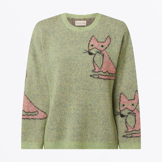 - Adelin Fox Pullover - Green/Pink