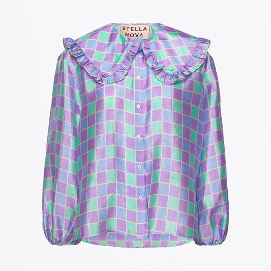 - Tiggi Checked Blouse - Purple