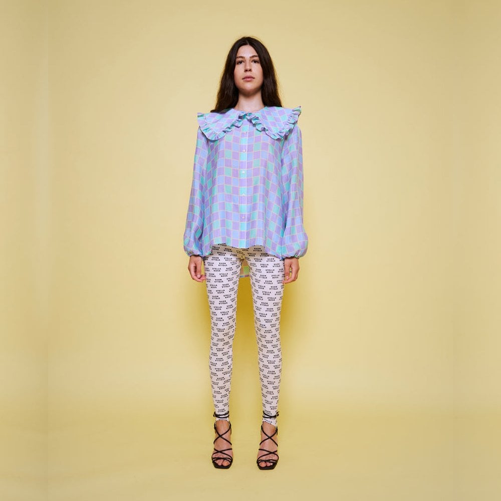 - Tiggi Checked Blouse - Purple