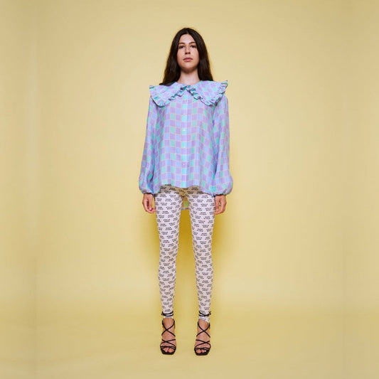 - Tiggi Checked Blouse - Purple