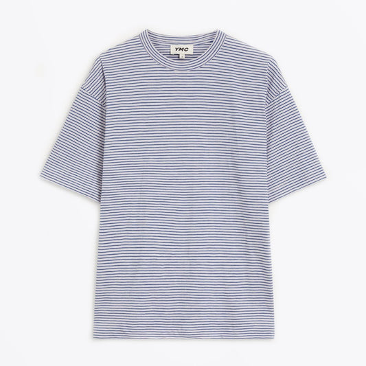 - Cotton Mini Stripe Jersey T-Shirt - Lilac/Blue