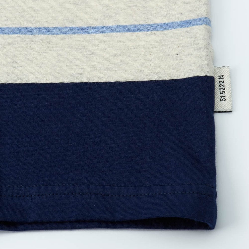 - Conduit - Organic Cotton Stripe T-Shirt - Navy