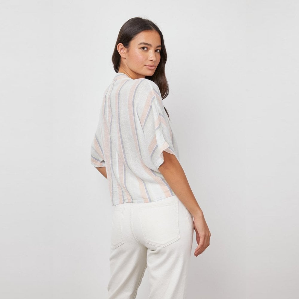 - Thea - Multi-Stripe Top - White