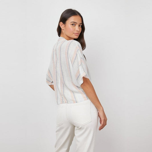 - Thea - Multi-Stripe Top - White