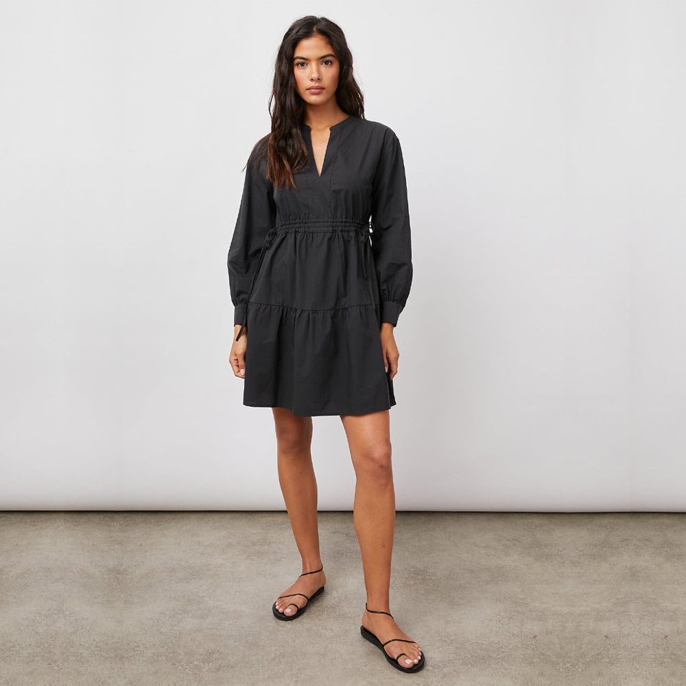Ivy Cotton Mini Dress - Black