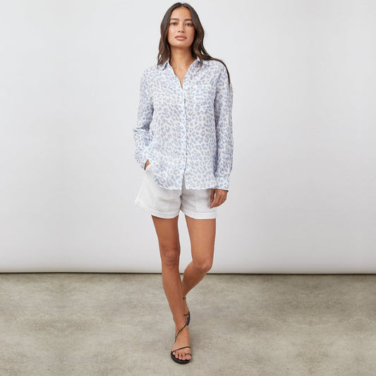 - Ellis Animal Print Shirt - Blue