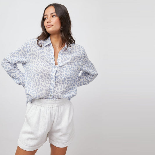 - Ellis Animal Print Shirt - Blue