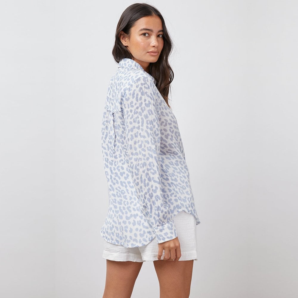 - Ellis Animal Print Shirt - Blue