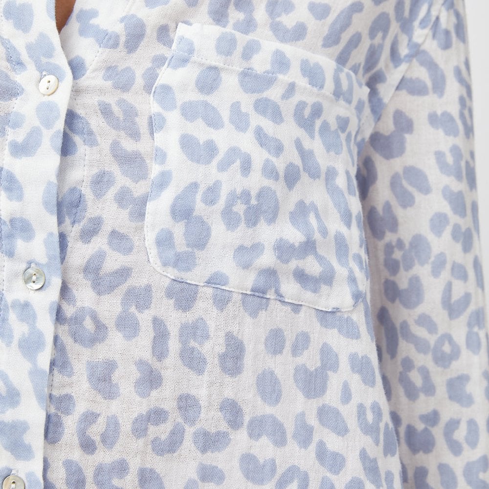 - Ellis Animal Print Shirt - Blue