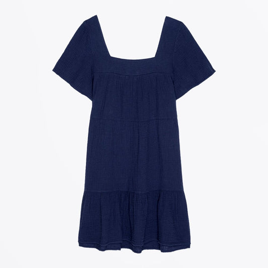 - Valentina Cotton Mini Dress - Blue