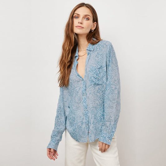 Josephine Python Shirt - Blue/White
