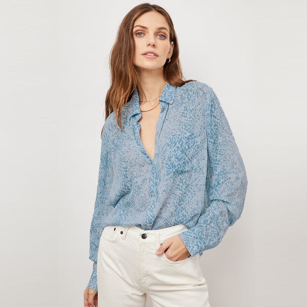 Rails Josephine Python Shirt - Blue/White