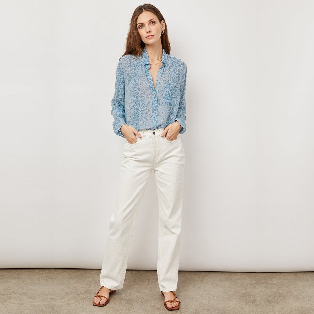 Josephine Python Shirt - Blue/White