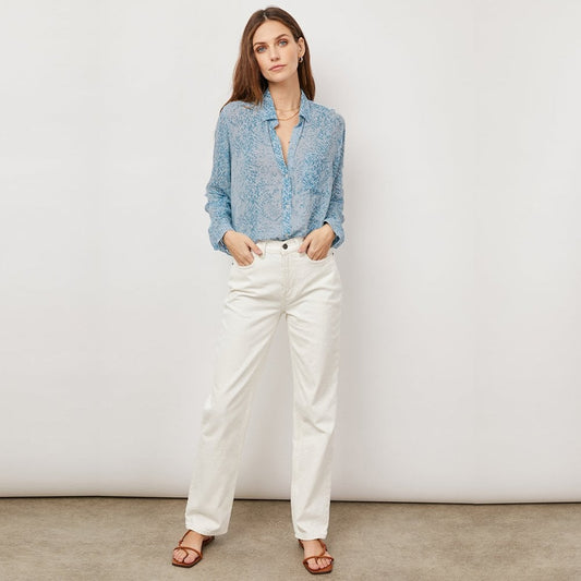 Josephine Python Shirt - Blue/White