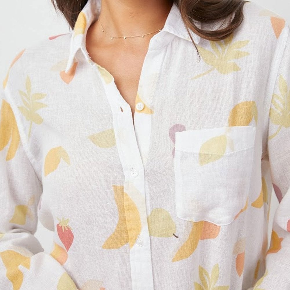 - Charlie Cut Out Fruits Print Shirt - White