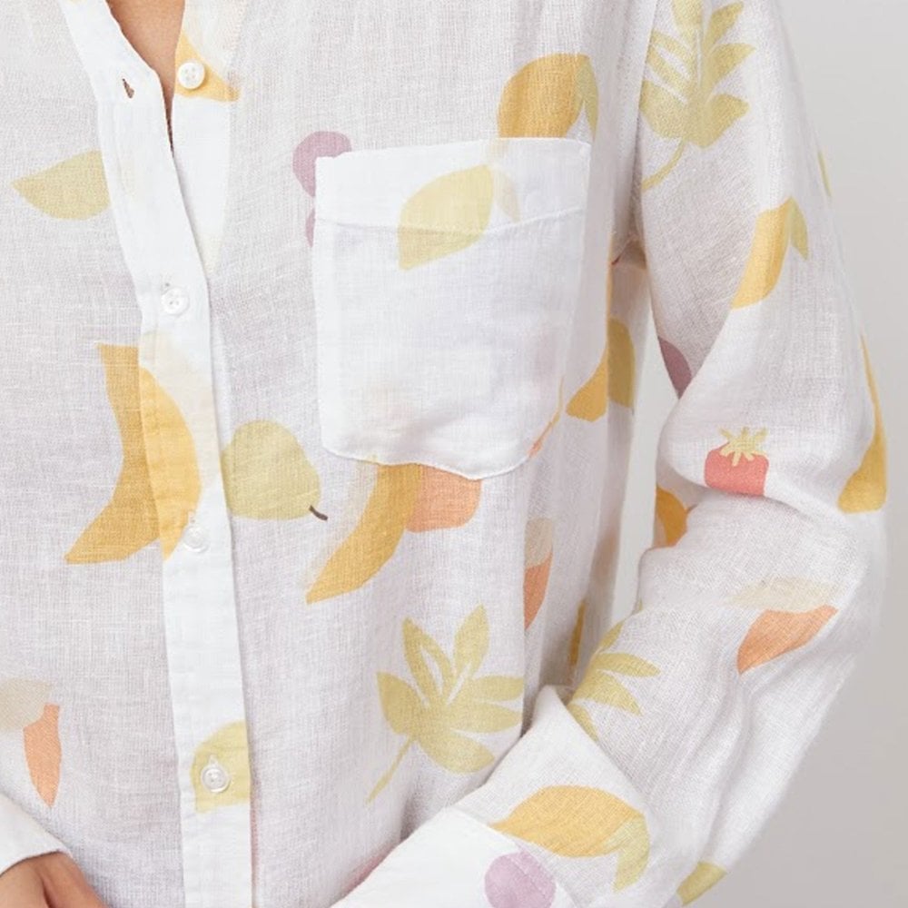- Charlie Cut Out Fruits Print Shirt - White