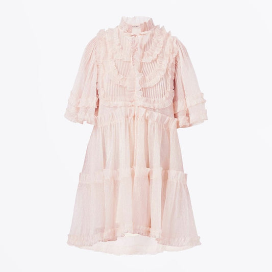 - Elaya Ruffle Mini Dress - Cream