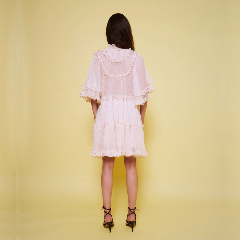 - Elaya Ruffle Mini Dress - Cream